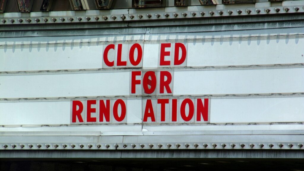 Closed for Renovation sign