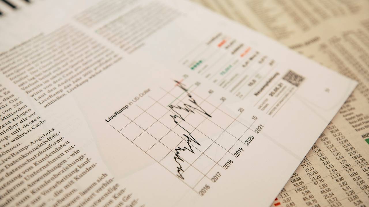 A closeup photo of a financial chart on a piece of paper